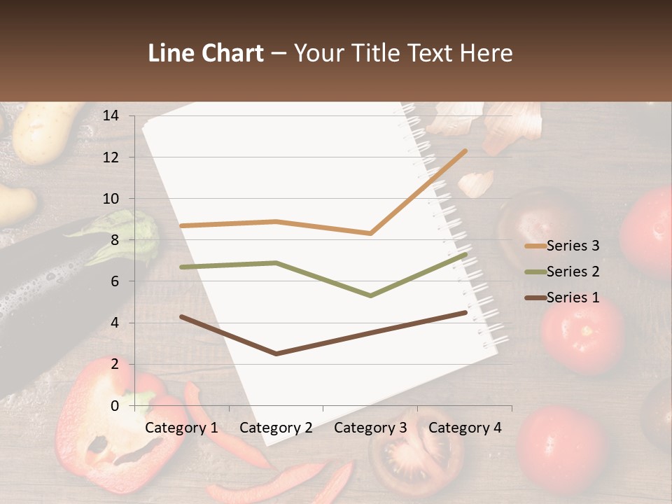 A Table With A Notebook And Vegetables On It PowerPoint Template