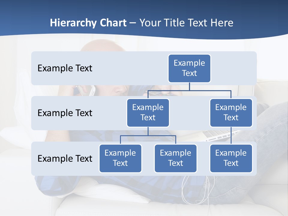 A Man Sitting On A Couch Talking On A Cell Phone PowerPoint Template