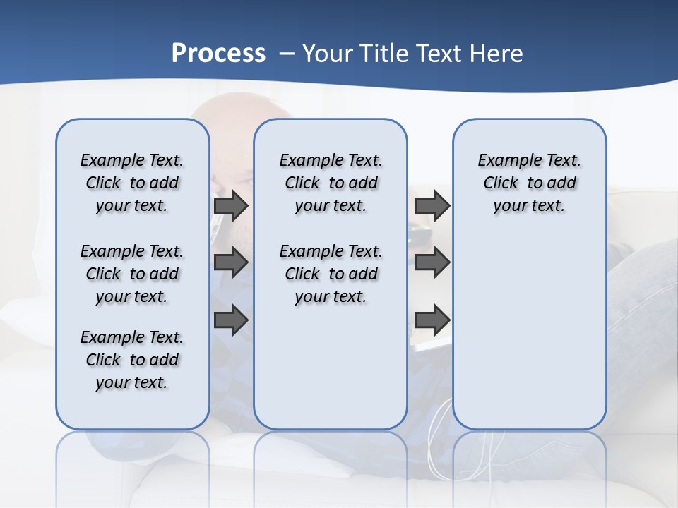 A Man Sitting On A Couch Talking On A Cell Phone PowerPoint Template
