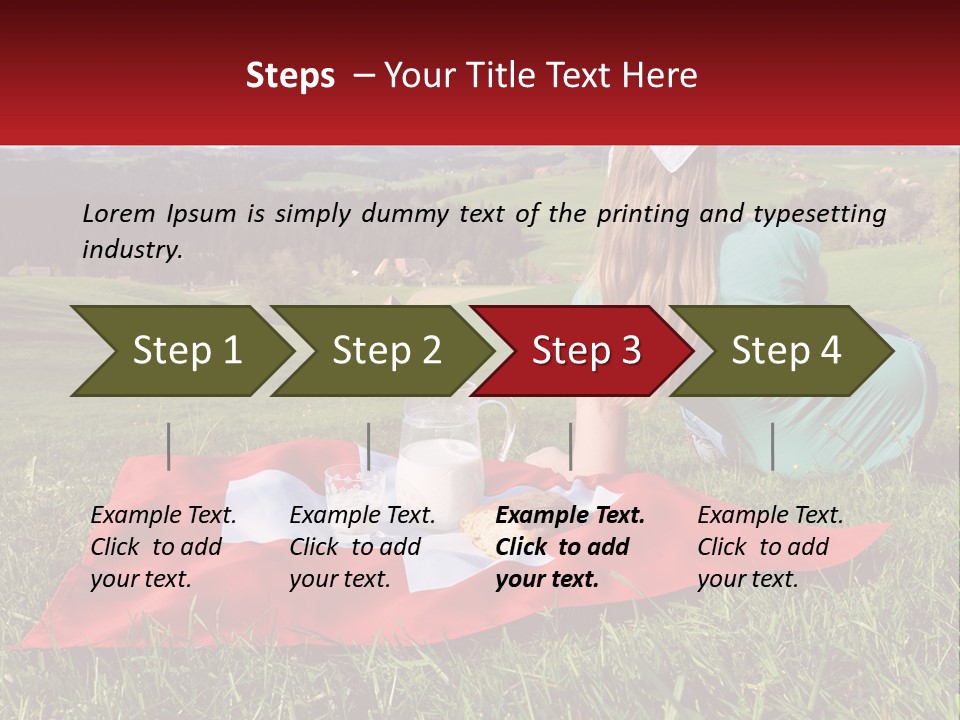 A Woman Sitting On Top Of A Blanket On Top Of A Lush Green Field PowerPoint Template