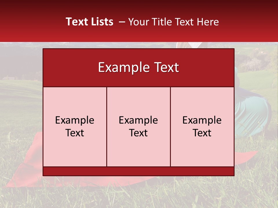 A Woman Sitting On Top Of A Blanket On Top Of A Lush Green Field PowerPoint Template