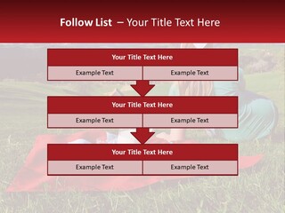 A Woman Sitting On Top Of A Blanket On Top Of A Lush Green Field PowerPoint Template