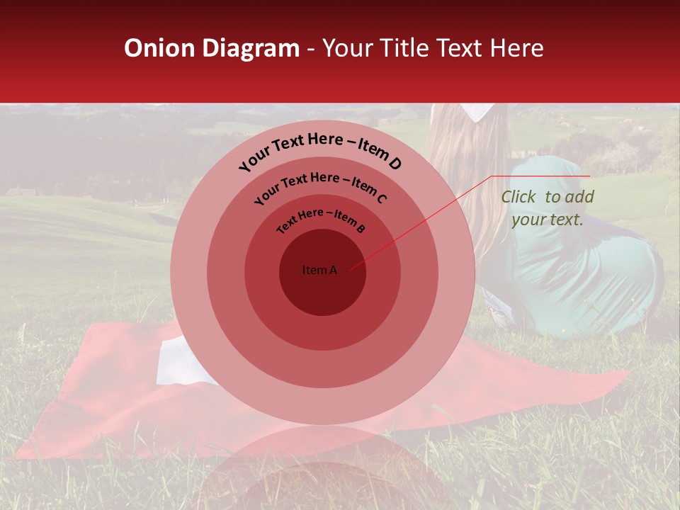 A Woman Sitting On Top Of A Blanket On Top Of A Lush Green Field PowerPoint Template