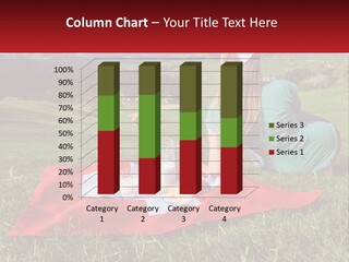 A Woman Sitting On Top Of A Blanket On Top Of A Lush Green Field PowerPoint Template