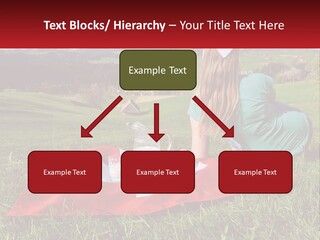 A Woman Sitting On Top Of A Blanket On Top Of A Lush Green Field PowerPoint Template