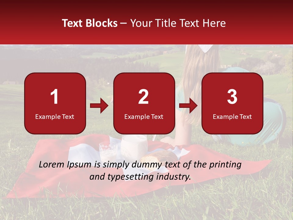 A Woman Sitting On Top Of A Blanket On Top Of A Lush Green Field PowerPoint Template