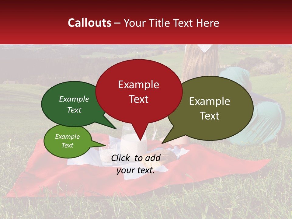 A Woman Sitting On Top Of A Blanket On Top Of A Lush Green Field PowerPoint Template