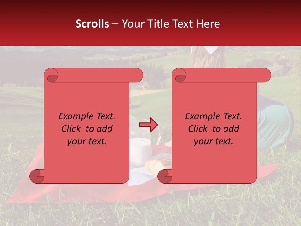 A Woman Sitting On Top Of A Blanket On Top Of A Lush Green Field PowerPoint Template