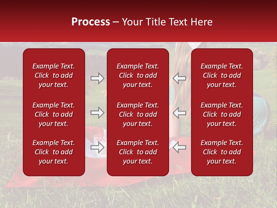 A Woman Sitting On Top Of A Blanket On Top Of A Lush Green Field PowerPoint Template