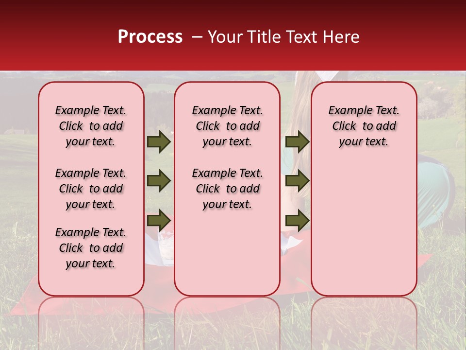 A Woman Sitting On Top Of A Blanket On Top Of A Lush Green Field PowerPoint Template