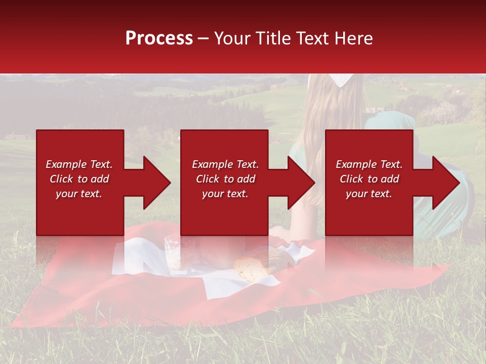 A Woman Sitting On Top Of A Blanket On Top Of A Lush Green Field PowerPoint Template
