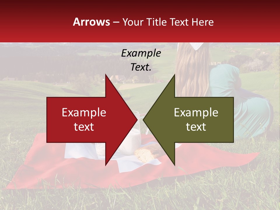 A Woman Sitting On Top Of A Blanket On Top Of A Lush Green Field PowerPoint Template