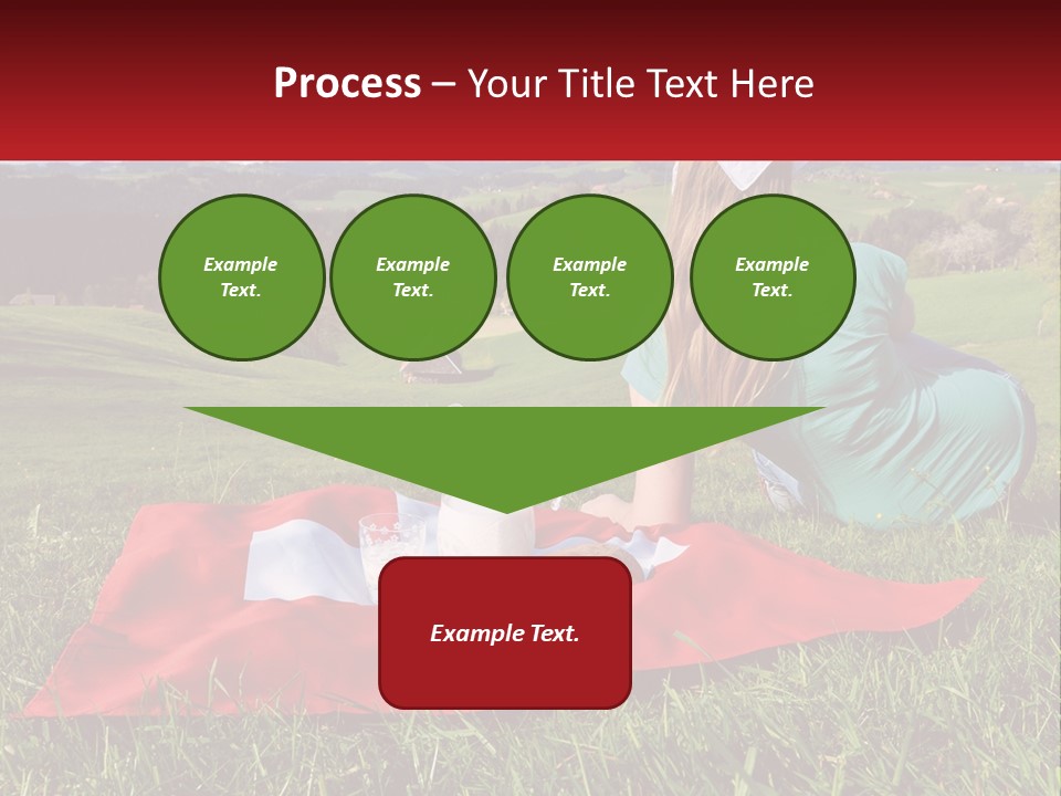 A Woman Sitting On Top Of A Blanket On Top Of A Lush Green Field PowerPoint Template