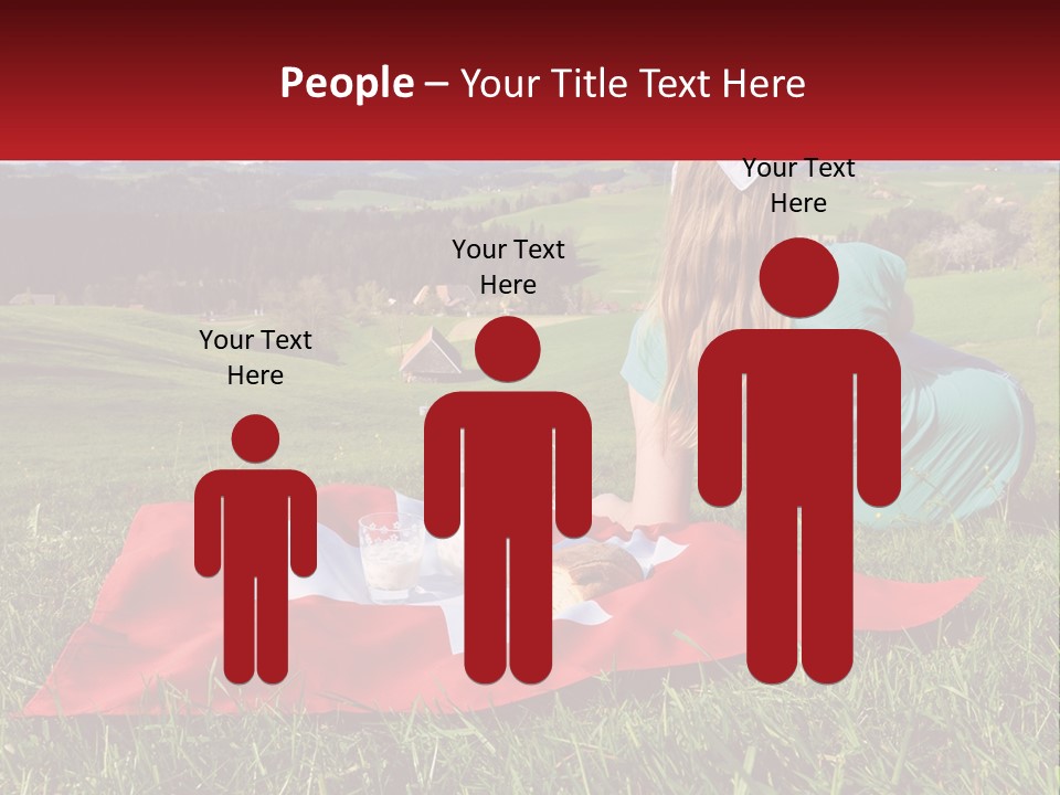 A Woman Sitting On Top Of A Blanket On Top Of A Lush Green Field PowerPoint Template