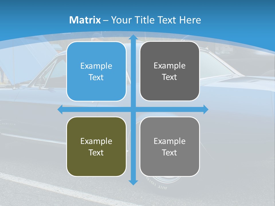 A Blue Car Is Parked In A Parking Lot PowerPoint Template
