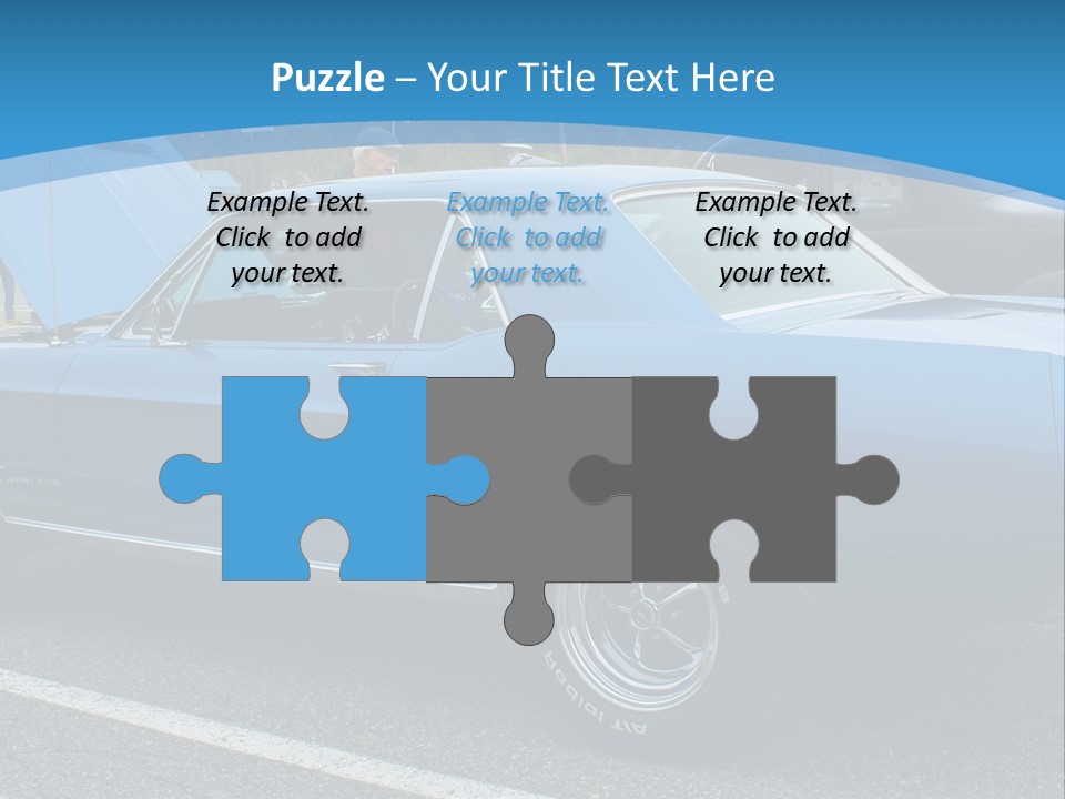 A Blue Car Is Parked In A Parking Lot PowerPoint Template