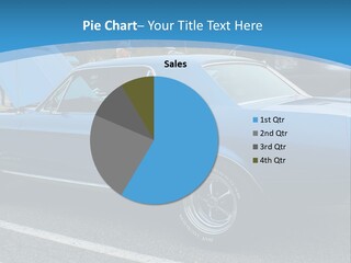 A Blue Car Is Parked In A Parking Lot PowerPoint Template