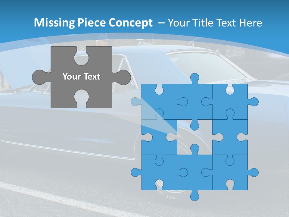 A Blue Car Is Parked In A Parking Lot PowerPoint Template