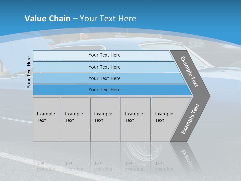 A Blue Car Is Parked In A Parking Lot PowerPoint Template