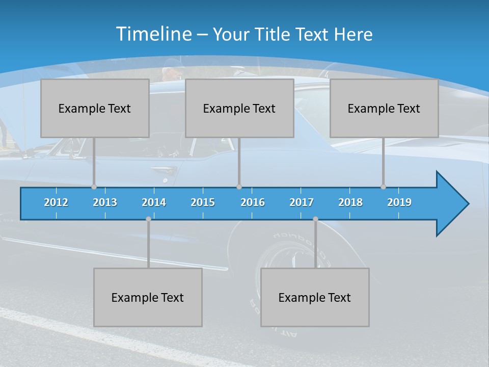 A Blue Car Is Parked In A Parking Lot PowerPoint Template