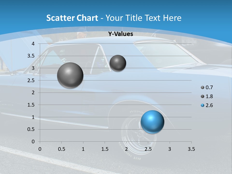 A Blue Car Is Parked In A Parking Lot PowerPoint Template