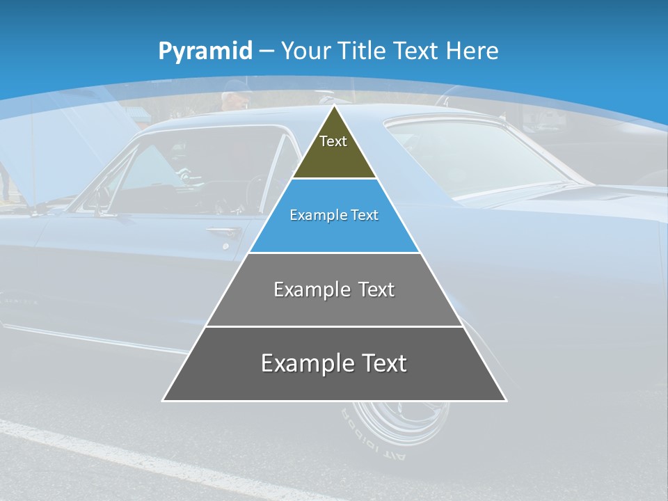 A Blue Car Is Parked In A Parking Lot PowerPoint Template