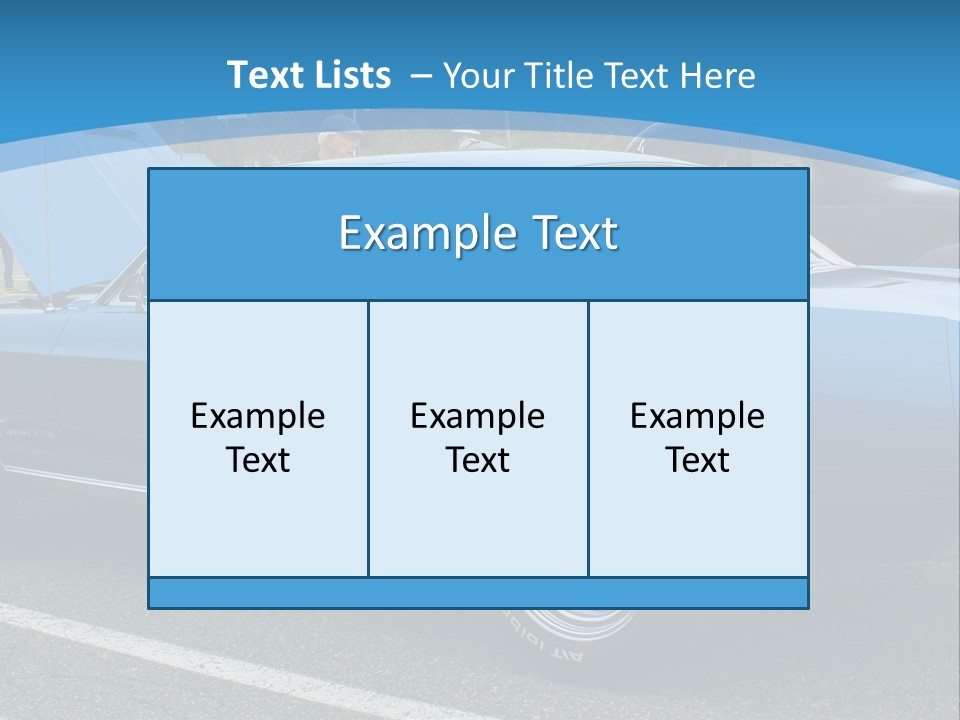 A Blue Car Is Parked In A Parking Lot PowerPoint Template