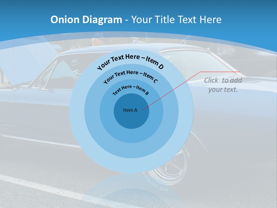 A Blue Car Is Parked In A Parking Lot PowerPoint Template