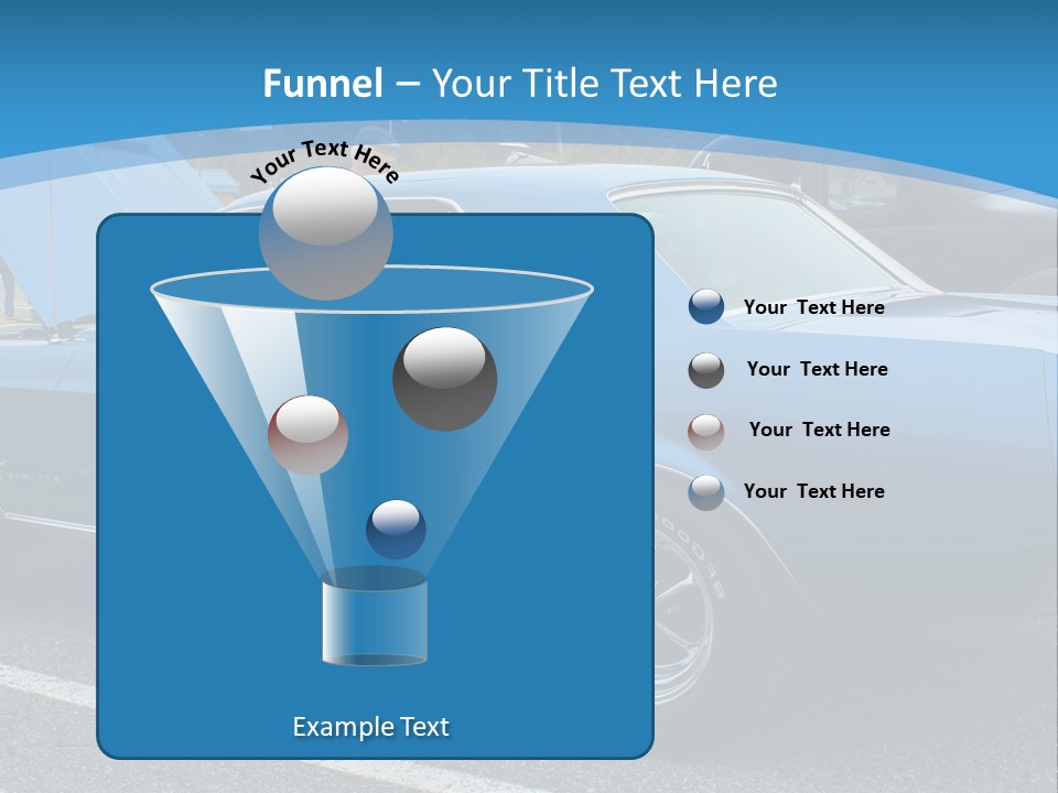 A Blue Car Is Parked In A Parking Lot PowerPoint Template
