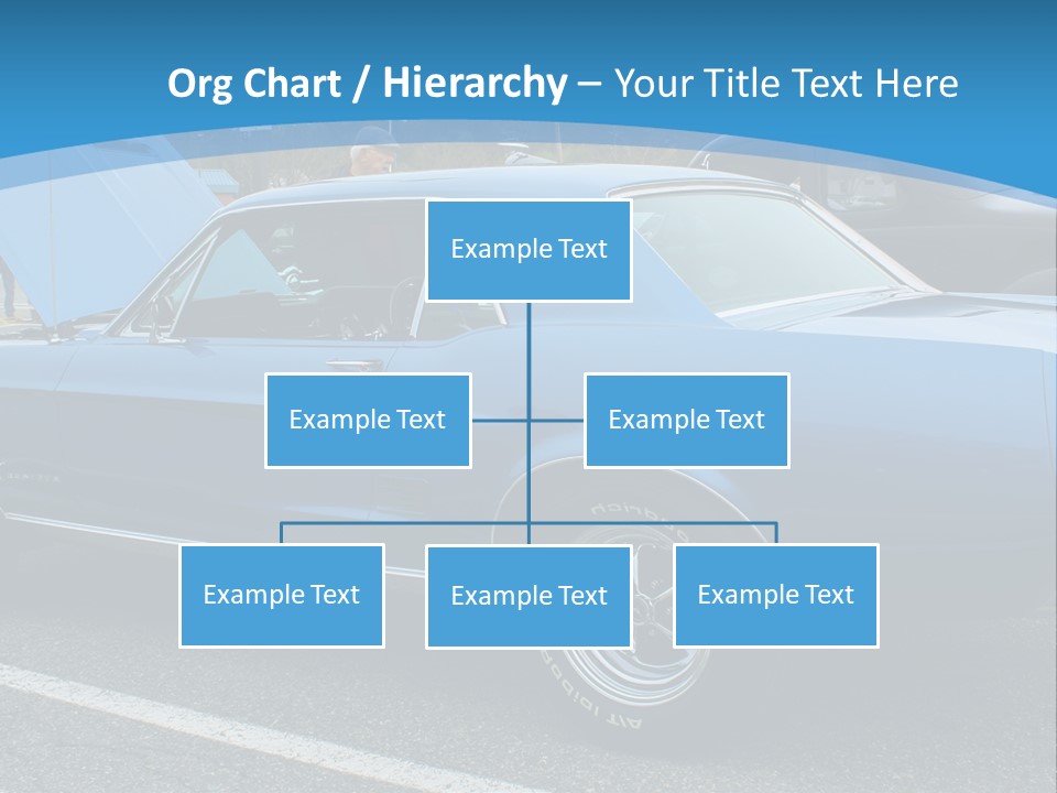 A Blue Car Is Parked In A Parking Lot PowerPoint Template