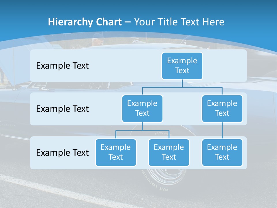 A Blue Car Is Parked In A Parking Lot PowerPoint Template