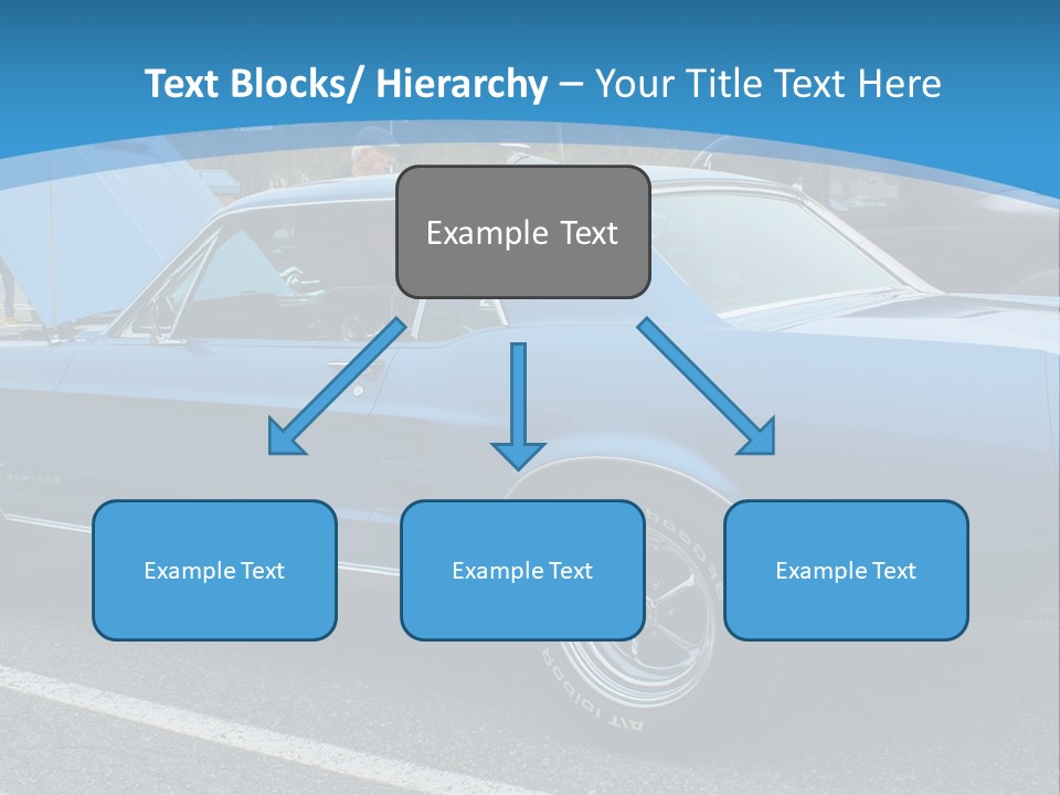 A Blue Car Is Parked In A Parking Lot PowerPoint Template