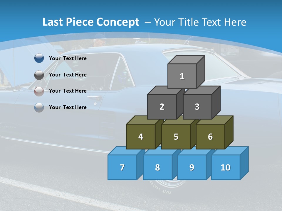 A Blue Car Is Parked In A Parking Lot PowerPoint Template