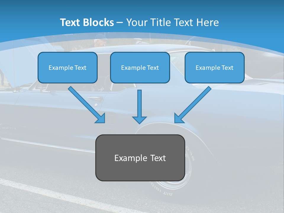 A Blue Car Is Parked In A Parking Lot PowerPoint Template