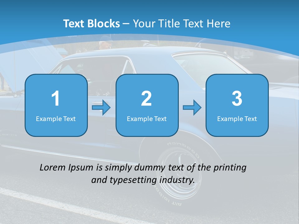 A Blue Car Is Parked In A Parking Lot PowerPoint Template