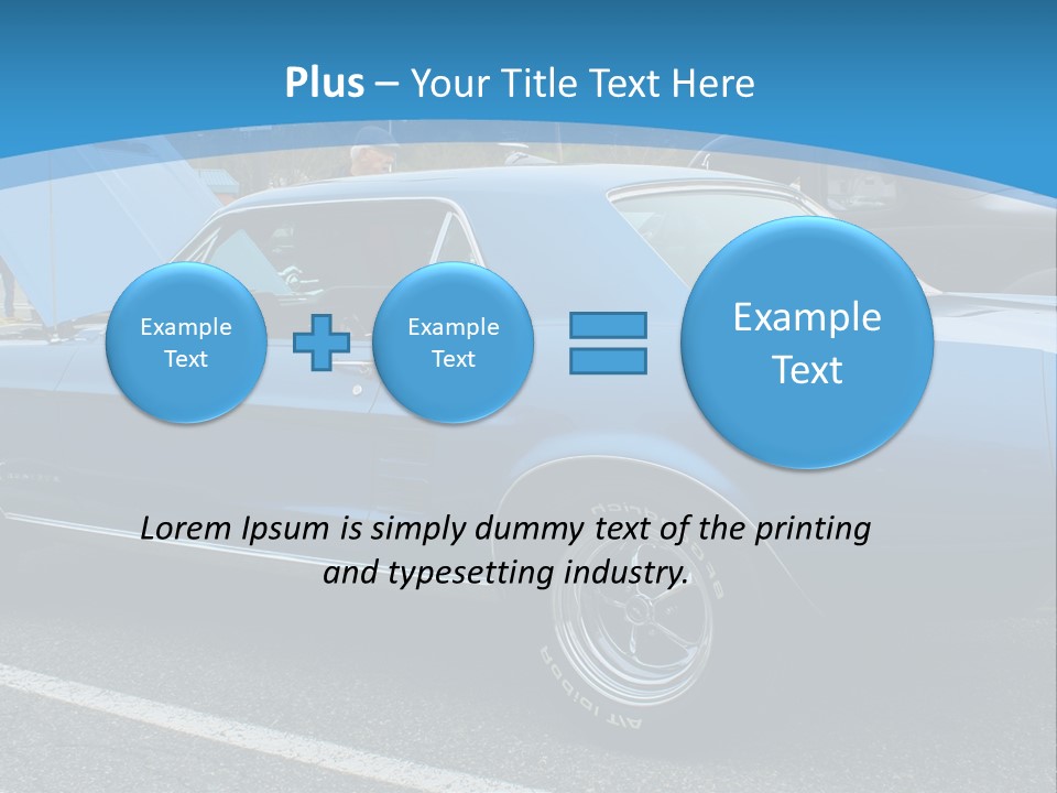 A Blue Car Is Parked In A Parking Lot PowerPoint Template