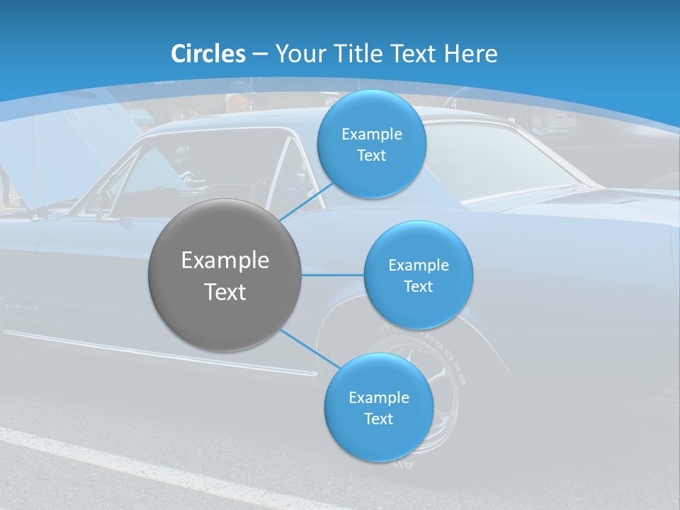 A Blue Car Is Parked In A Parking Lot PowerPoint Template