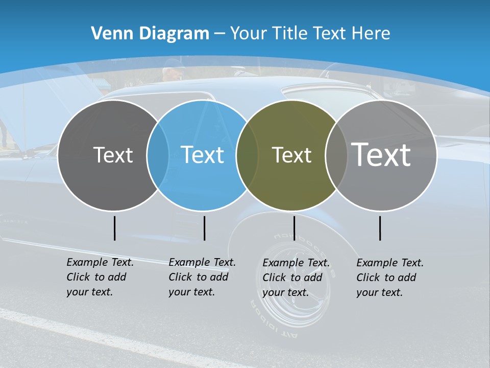 A Blue Car Is Parked In A Parking Lot PowerPoint Template