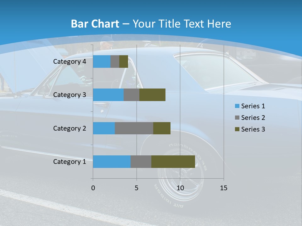 A Blue Car Is Parked In A Parking Lot PowerPoint Template