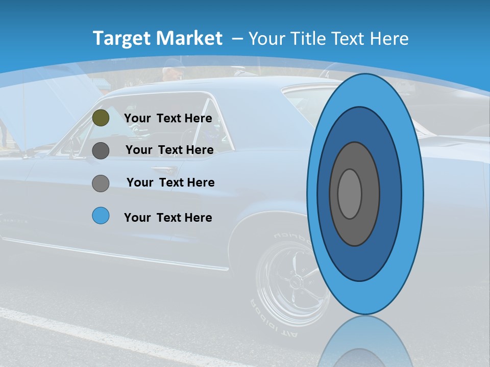 A Blue Car Is Parked In A Parking Lot PowerPoint Template