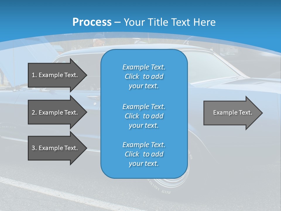 A Blue Car Is Parked In A Parking Lot PowerPoint Template