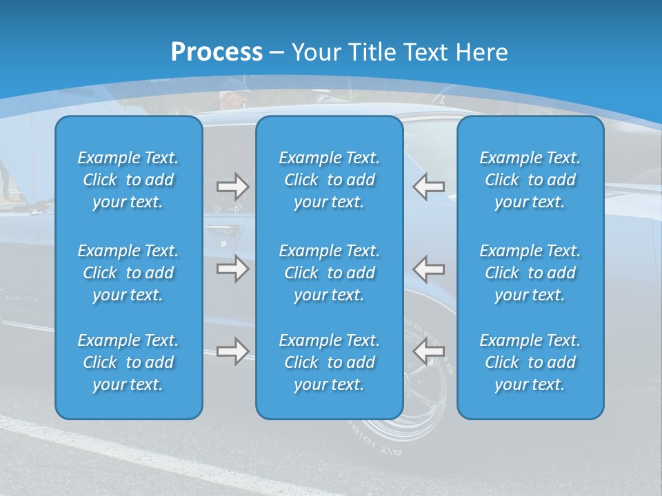A Blue Car Is Parked In A Parking Lot PowerPoint Template