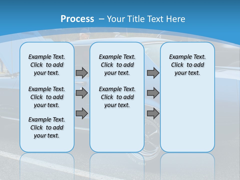 A Blue Car Is Parked In A Parking Lot PowerPoint Template