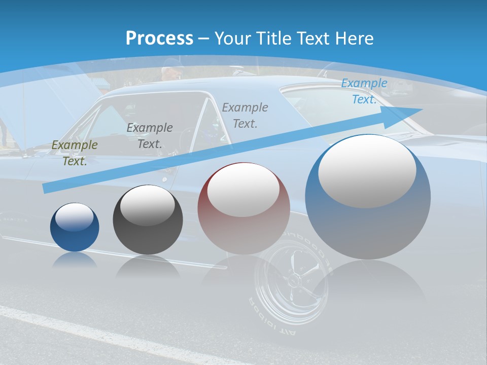 A Blue Car Is Parked In A Parking Lot PowerPoint Template