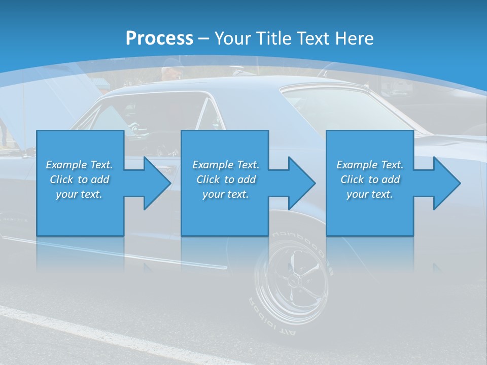 A Blue Car Is Parked In A Parking Lot PowerPoint Template