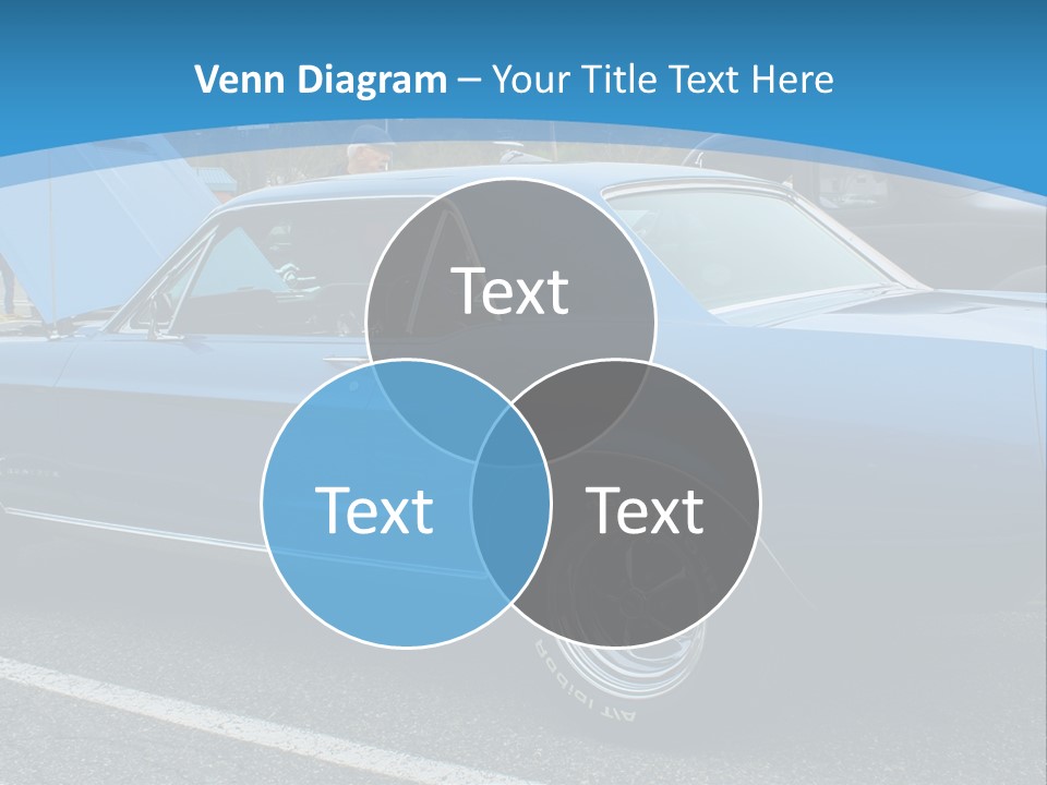 A Blue Car Is Parked In A Parking Lot PowerPoint Template