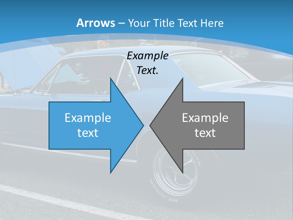 A Blue Car Is Parked In A Parking Lot PowerPoint Template