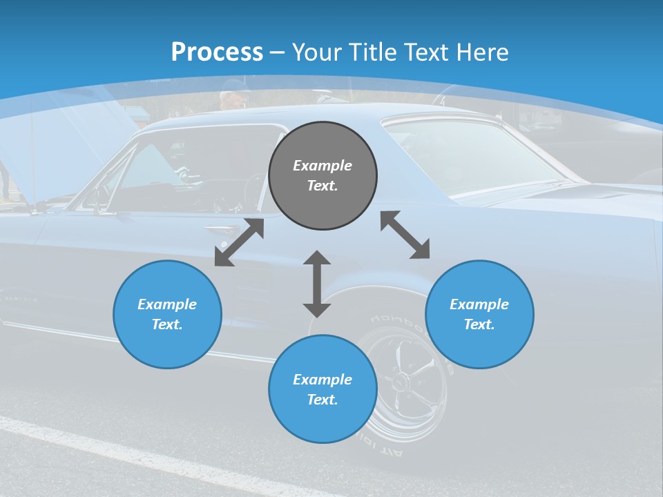 A Blue Car Is Parked In A Parking Lot PowerPoint Template