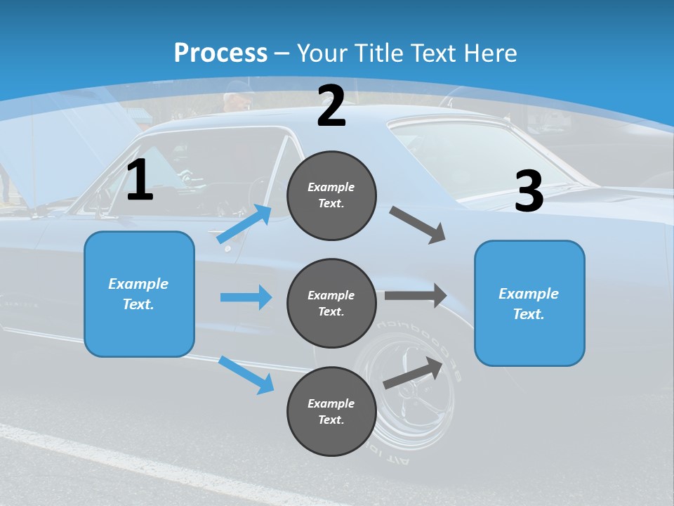 A Blue Car Is Parked In A Parking Lot PowerPoint Template