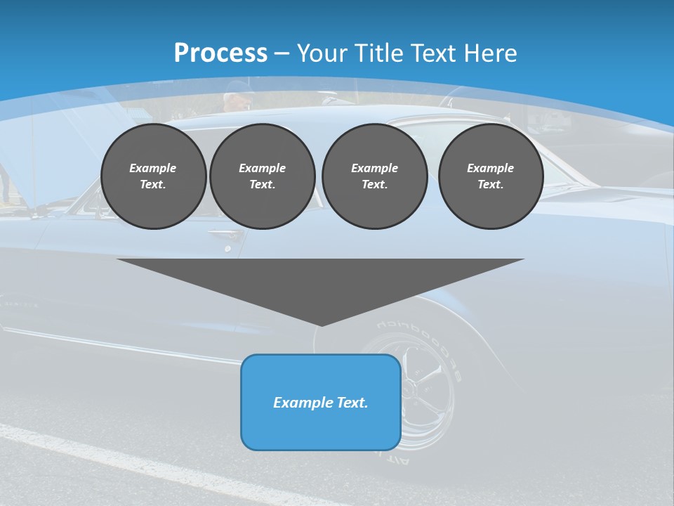 A Blue Car Is Parked In A Parking Lot PowerPoint Template